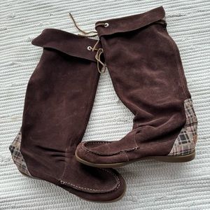 Sperry Top-Sider Brown Suede Tall Riding Boots Size 8
